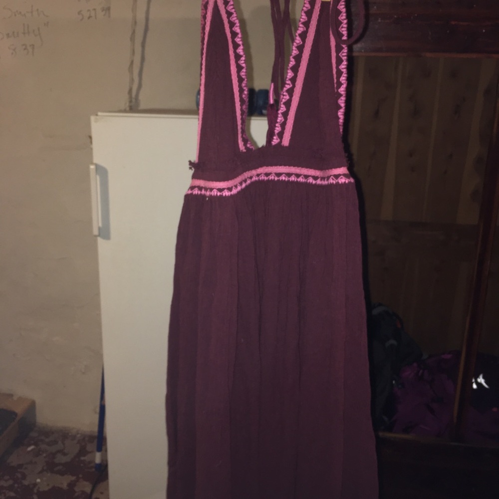 Free People Backless Halter Maxi Dress
